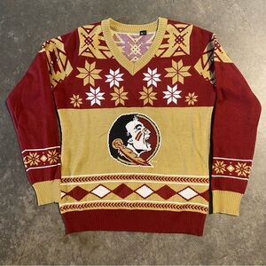 Florida State Sz Womens Large V-Neck Holiday Sweater